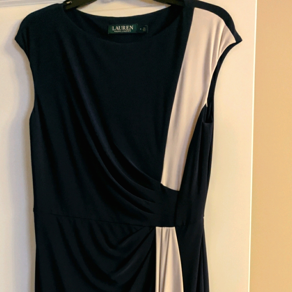 Lauren Black and blush dress